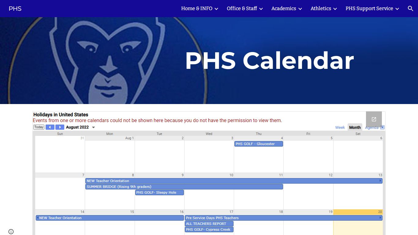 PHS - PHS Calendar - Hampton City Schools
