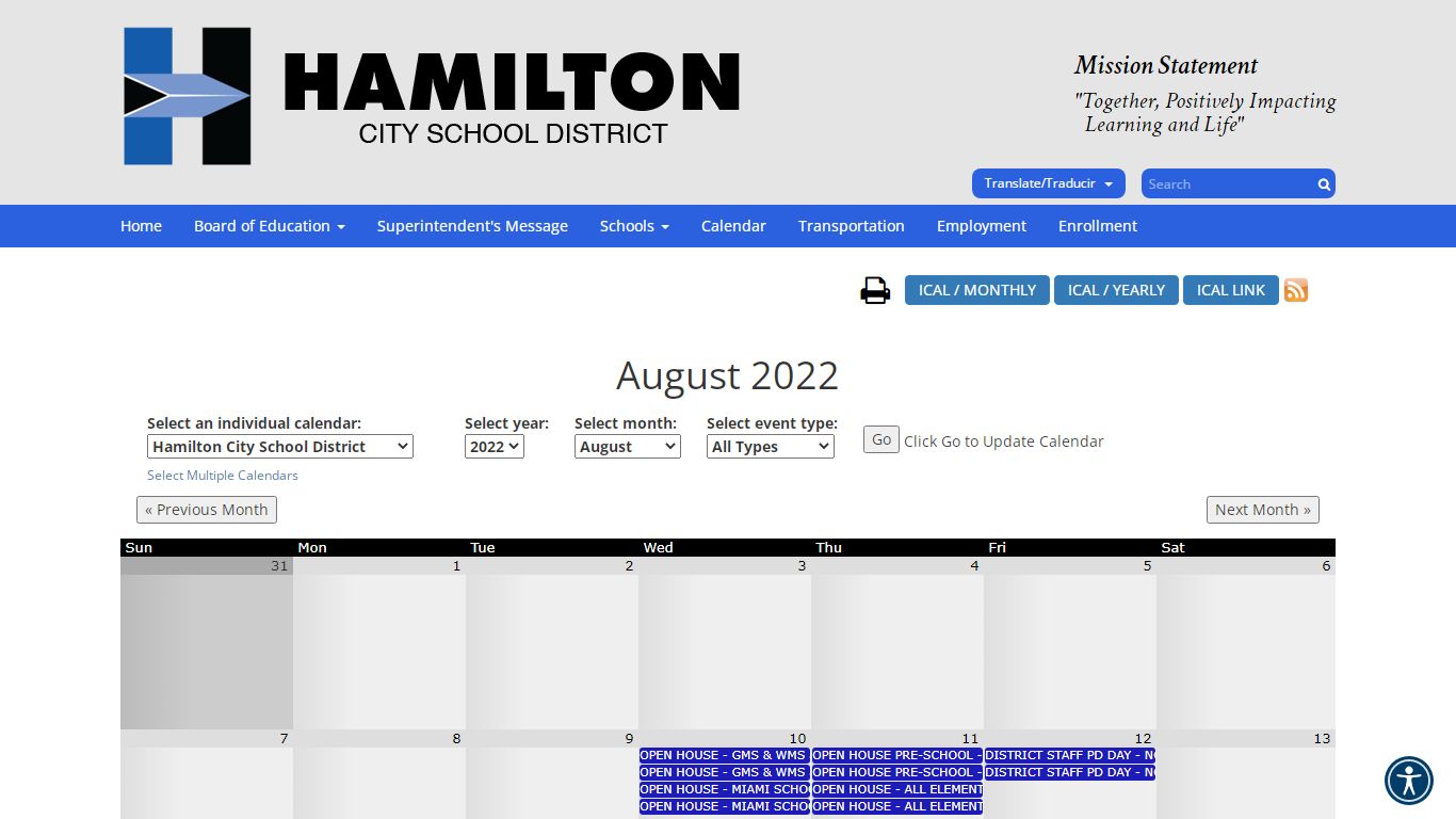 Calendar - Hamilton City School District
